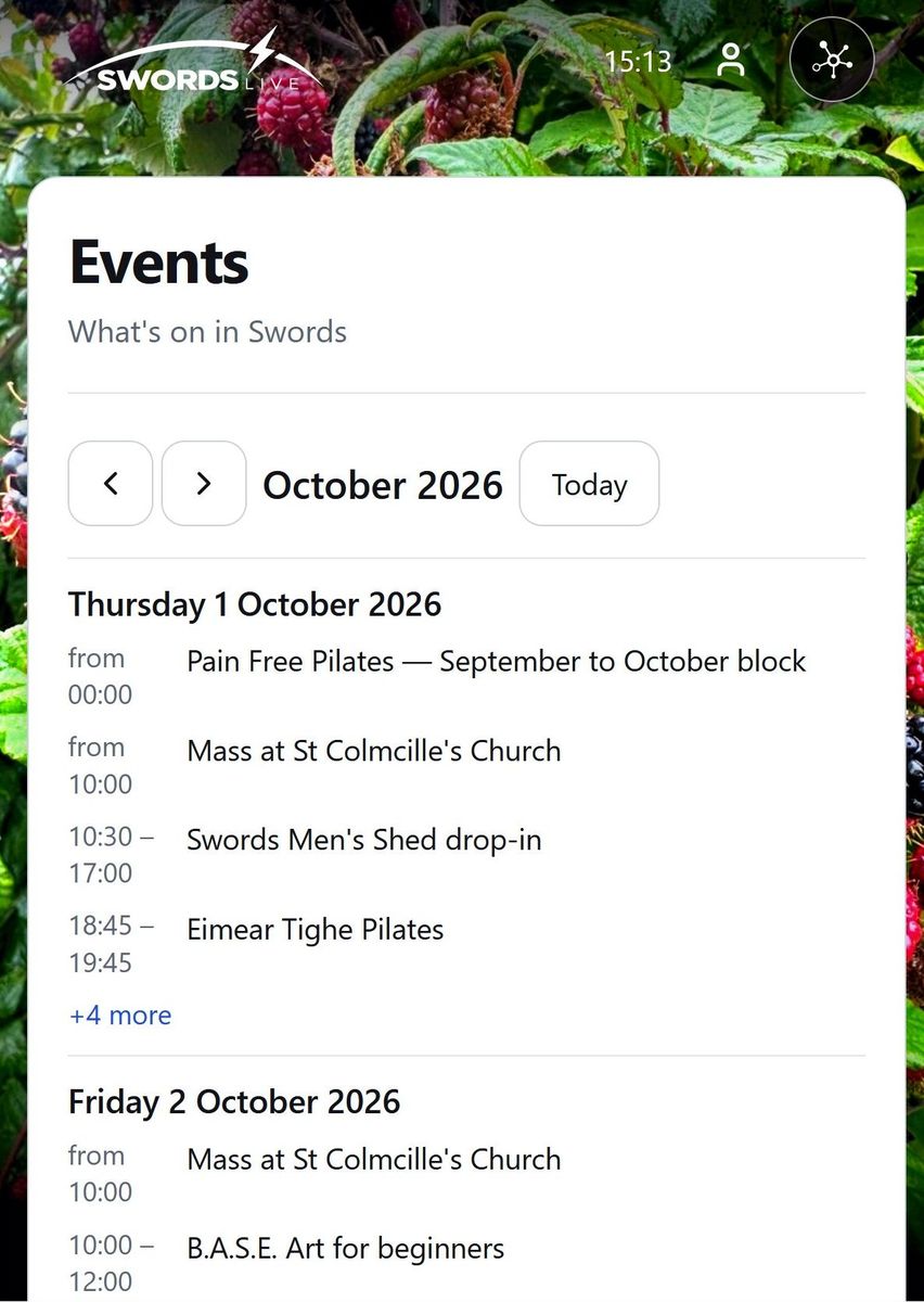 A lot of people ask if Swords Live is about events in Swords.
