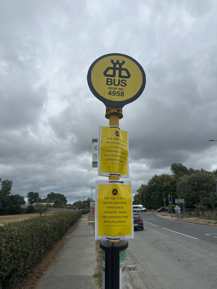 Bus from North Street Park to Abbey St, Eden Quay and Merrion Square South — stop 4958 — bus stop, Balheary Road