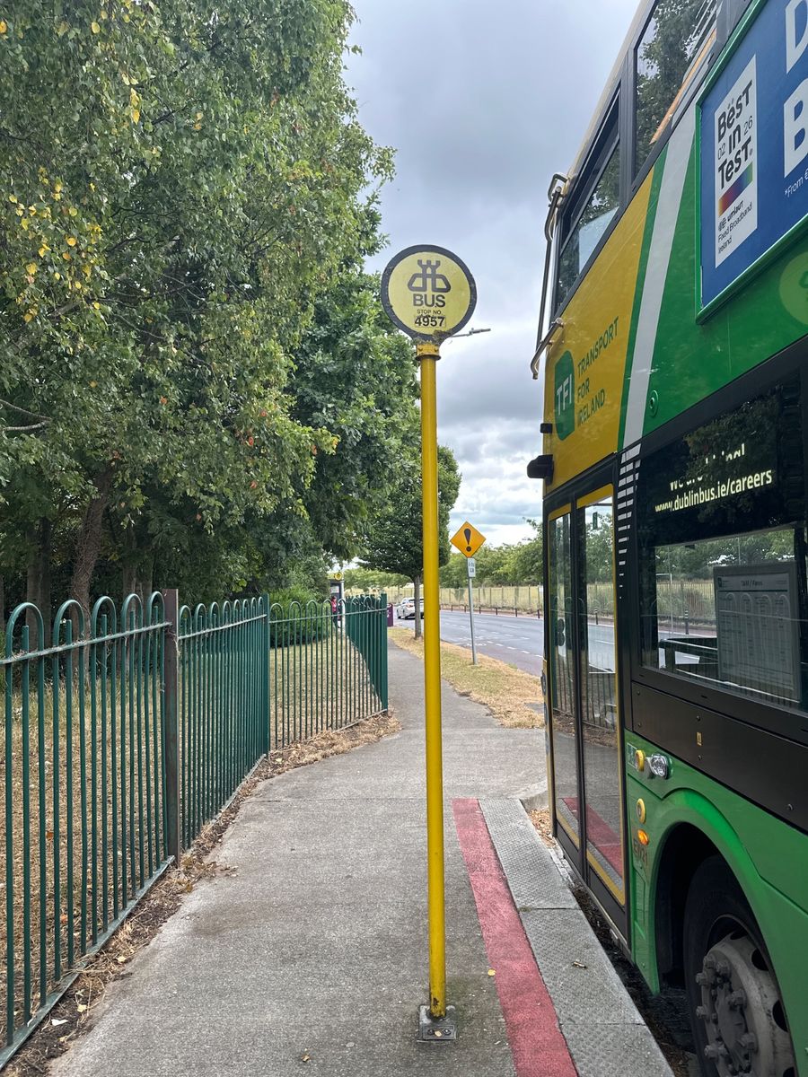 Bus from Abbeyvale to Swords Manor — stop 4957 — bus stop, Brackenstown Road